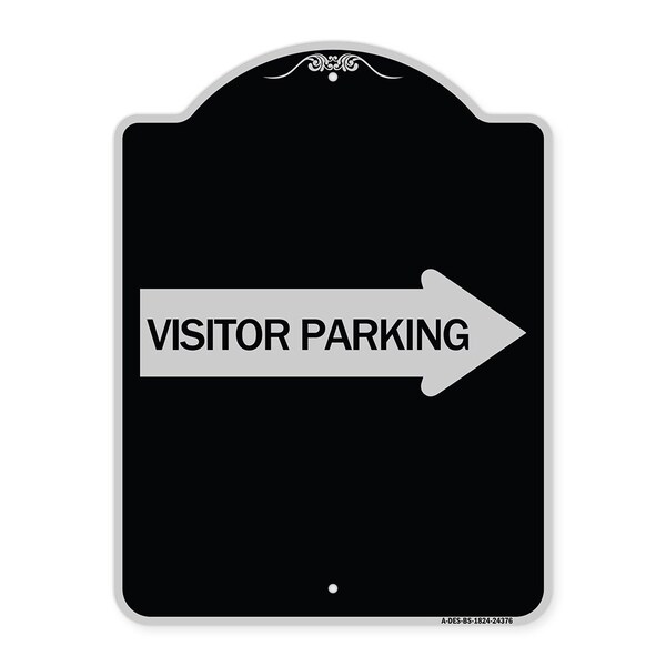 Signmission Visitor Parking With Right Arrow Heavy-Gauge Aluminum Architectural Sign, 24" x 18", BS-1824-24376 A-DES-BS-1824-24376 - main